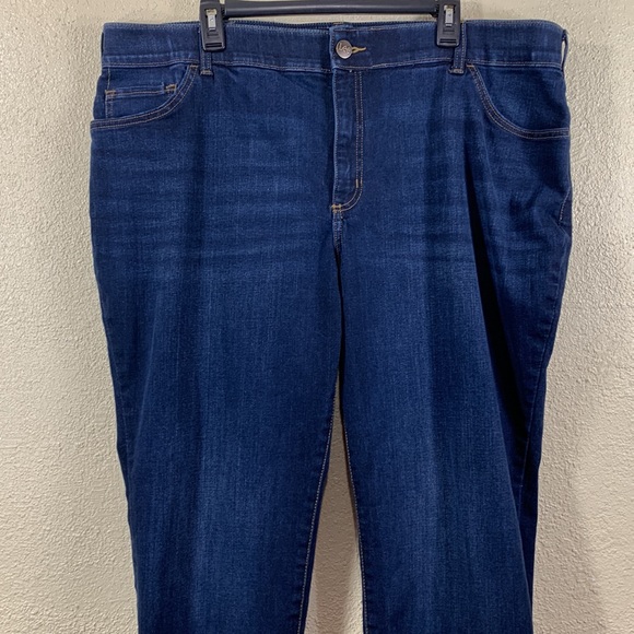 Lee Plus Denim Jeans Pants Blue Straight Leg Mid Rise Flex Motion 22W Me… - Picture 3 of 14